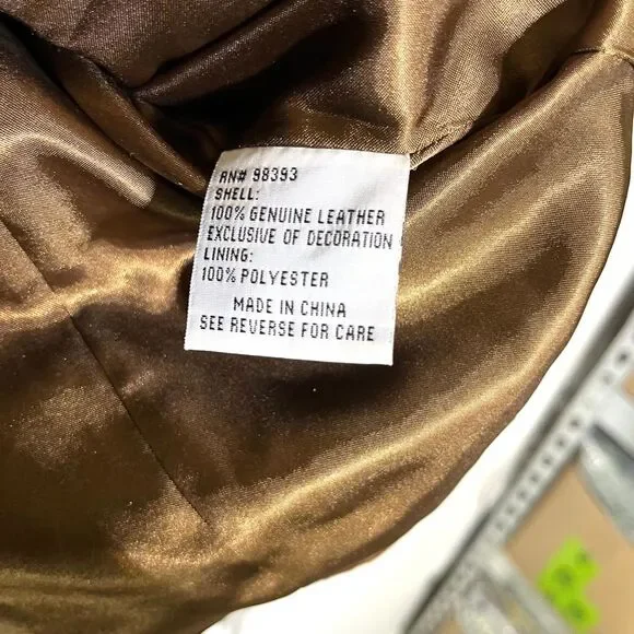 Pamela McCoy Brown Suede Leather Blazer Western Embellished‎ Jacket - Picture 7 of 8